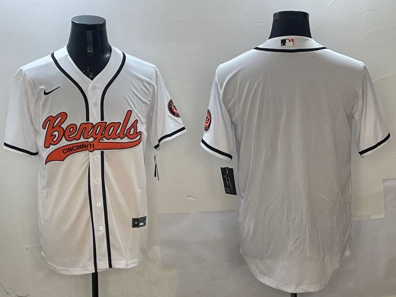 Men Cincinnati Bengals Blank White Joint Name 2025 Nike Limited NFL Jersey style 1->cincinnati bengals->NFL Jersey